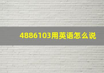 4886103用英语怎么说