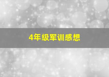 4年级军训感想