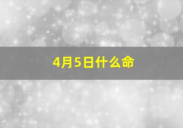 4月5日什么命