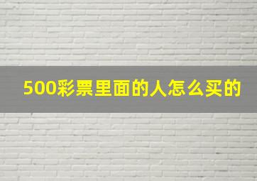 500彩票里面的人怎么买的