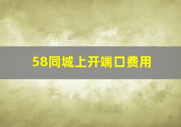 58同城上开端口费用