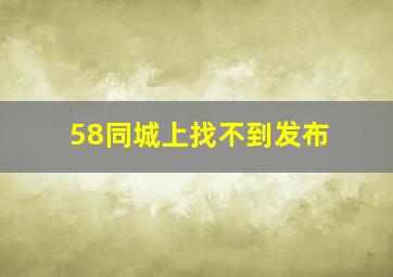 58同城上找不到发布