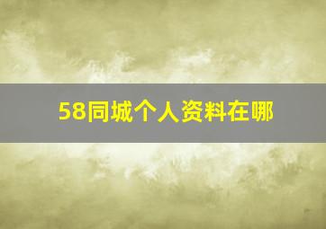 58同城个人资料在哪