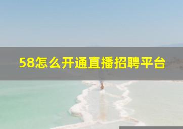 58怎么开通直播招聘平台