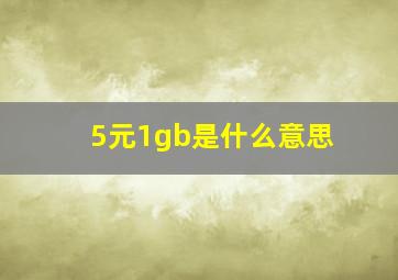 5元1gb是什么意思