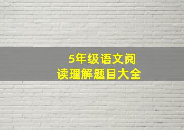 5年级语文阅读理解题目大全