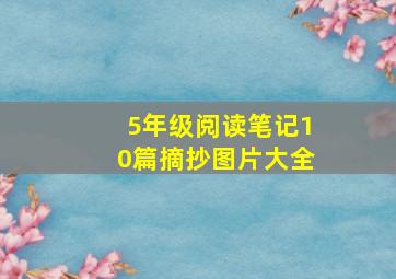 5年级阅读笔记10篇摘抄图片大全