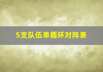 5支队伍单循环对阵表