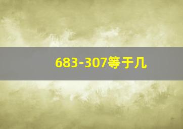 683-307等于几