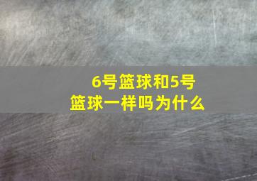 6号篮球和5号篮球一样吗为什么