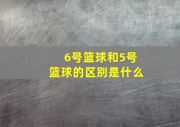 6号篮球和5号篮球的区别是什么