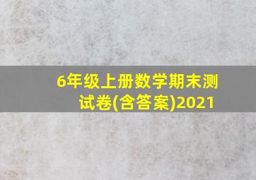 6年级上册数学期末测试卷(含答案)2021