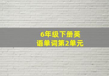 6年级下册英语单词第2单元