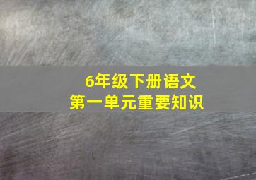 6年级下册语文第一单元重要知识