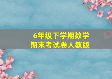 6年级下学期数学期末考试卷人教版