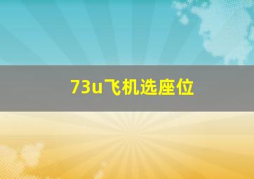 73u飞机选座位