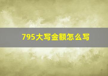 795大写金额怎么写