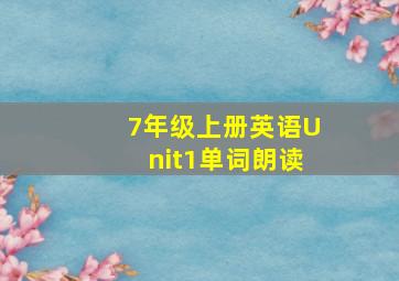 7年级上册英语Unit1单词朗读