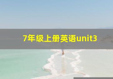 7年级上册英语unit3