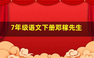 7年级语文下册邓稼先生