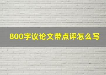 800字议论文带点评怎么写