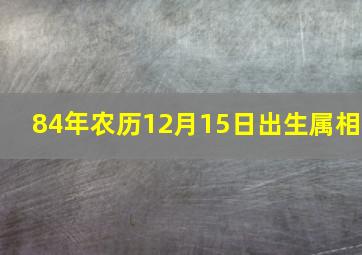 84年农历12月15日出生属相