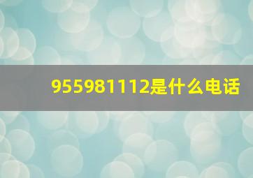 955981112是什么电话