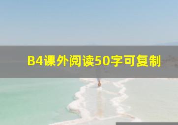 B4课外阅读50字可复制