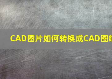 CAD图片如何转换成CAD图纸