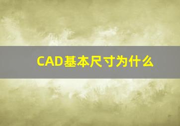 CAD基本尺寸为什么