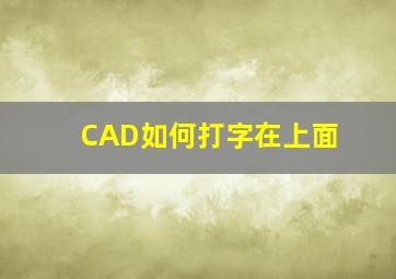 CAD如何打字在上面