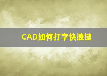 CAD如何打字快捷键