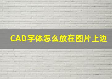 CAD字体怎么放在图片上边