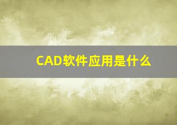 CAD软件应用是什么