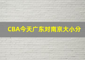 CBA今天广东对南京大小分