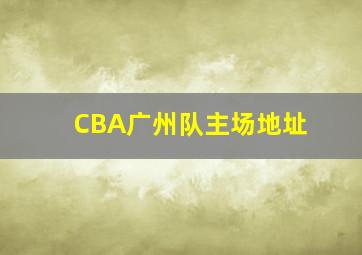 CBA广州队主场地址