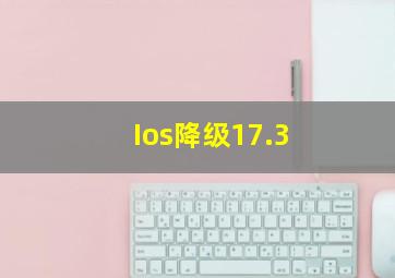 Ios降级17.3