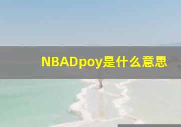 NBADpoy是什么意思