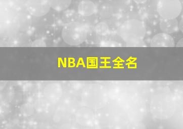 NBA国王全名