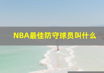 NBA最佳防守球员叫什么