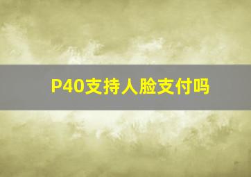 P40支持人脸支付吗