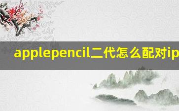 applepencil二代怎么配对ipad9