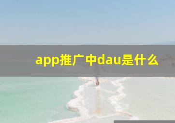 app推广中dau是什么