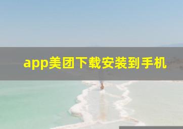 app美团下载安装到手机