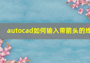 autocad如何输入带箭头的线