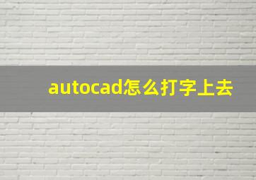 autocad怎么打字上去