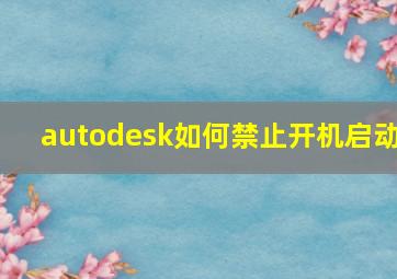 autodesk如何禁止开机启动