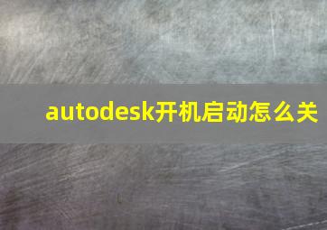 autodesk开机启动怎么关