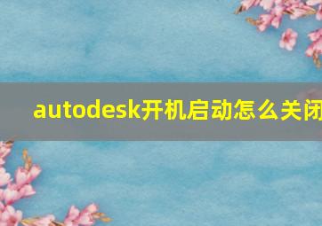 autodesk开机启动怎么关闭