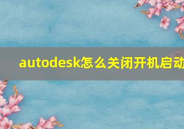 autodesk怎么关闭开机启动